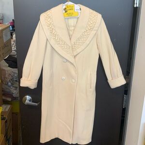 Vintage Andrea long wool top coat double breast shawl